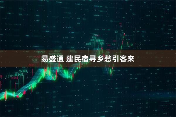 易盛通 建民宿寻乡愁引客来